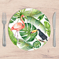 Kit: 4 Capas de SOUSPLAT Redondo Tropical Nature - 35x35 