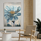 Tela Decorativa Grande Flower Blue