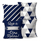 Kit: 4 Capas de Almofada Decorativas Felicidade Vire Rotina