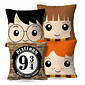 Kit: 4 Capas de Almofada Decorativas Divertidas Estaçao Kings Cross