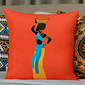 Kit: 4 Capas de Almofada Decorativas Mulher Africana