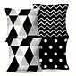 Kit: 4 Capas de Almofada Decorativas Glamour Black 