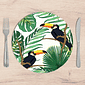 Kit: 4 Capas de Sousplat Redondo Tropical Toucan - 35x35 Kit: 4 Capas de Sousplat Redondo Tropical Toucan - 35x35