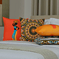 Kit: 4 Capas de Almofada Decorativas Mulher Africana