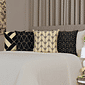 Kit: 4 Capas de Almofada Decorativas Geométrica Black Gilt 