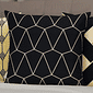 Kit: 4 Capas de Almofada Decorativas Geométrica Black Gilt 