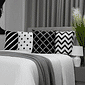 Kit: 4 Capas de Almofada Decorativas Serit Preto e Branco