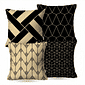 Kit: 4 Capas de Almofada Decorativas Geométrica Black Gilt 