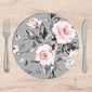 Kit: 4 Capas de SOUSPLAT Redondo Grey Flowers - 35x35 -   
