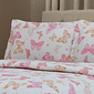 Kit: 1 Cobre-leito Bouti de Microfibra Ultrassonic Estampada + Porta-Travesseiros - Iris Rosa