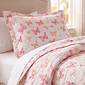 Kit: 1 Cobre-leito Bouti de Microfibra Ultrassonic Estampada + Porta-Travesseiros - Iris Rosa