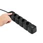 Protetor Eletronico Com 4 Tomadas e 2 Portas USB Preto