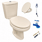Kit Completo Vaso Sanitário Parati Com Caixa Acoplada Bege Areia Logasa