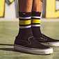 Meia Esportiva Norden Stripe Preto e Amarelo