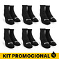 Kit Meia Performance Norden Cano Curto Preto - 6 Pares