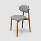 Cadeira Porto Estofada Linho Cinza em Madeira Maciça cor Imbuia com Design Minimalista Cadeira Porto Estofada Linho Cinza em Madeira Maciça cor Imbuia com Design Minimalista