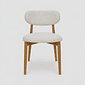 Cadeira Porto Estofada Linho Off-White em Madeira Maciça cor Imbuia com Design Minimalista Cadeira Porto Estofada Linho Off-White em Madeira Maciça cor Imbuia com Design Minimalista