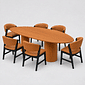 Conjunto De Jantar Mesa Nilo Organica Em Madeira Laminada Com Cadeira Seul Braços em Madeira Cor Preto Laqueado Conjunto De Jantar Mesa Nilo Organica Em Madeira Laminada Com Cadeira Seul Braços em Madeira Cor Preto Laqueado