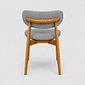 Cadeira Porto Estofada Linho Cinza em Madeira Maciça cor Mel com Design Minimalista Cadeira Porto Estofada Linho Cinza em Madeira Maciça cor Mel com Design Minimalista