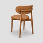 Cadeira Porto Estofada Corino Caramelo em Madeira Maciça cor Imbuia com Design Minimalista Cadeira Porto Estofada Corino Caramelo em Madeira Maciça cor Imbuia com Design Minimalista
