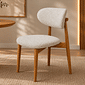 Cadeira Porto Estofada Linho Off-White em Madeira Maciça cor Imbuia com Design Minimalista Cadeira Porto Estofada Linho Off-White em Madeira Maciça cor Imbuia com Design Minimalista