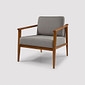 Poltrona de Madeira Maciça Estofada Arezzo Design Mid-Century Poltrona de Madeira Maciça Estofada Arezzo Design Mid-Century