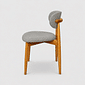 Cadeira Porto Estofada Linho Cinza em Madeira Maciça cor Mel com Design Minimalista Cadeira Porto Estofada Linho Cinza em Madeira Maciça cor Mel com Design Minimalista