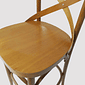 Banqueta Espanha X em Madeira Maciça com Encosto Cruzado