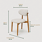 Cadeira Porto Estofada Linho Off-White em Madeira Maciça cor Imbuia com Design Minimalista Cadeira Porto Estofada Linho Off-White em Madeira Maciça cor Imbuia com Design Minimalista