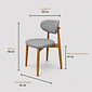 Cadeira Porto Estofada Linho Cinza em Madeira Maciça cor Imbuia com Design Minimalista Cadeira Porto Estofada Linho Cinza em Madeira Maciça cor Imbuia com Design Minimalista