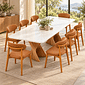 Conjunto de Jantar Mesa Vitta Branca 240x120 cm com 8 Cadeiras Porto Caramelo