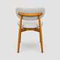 Cadeira Porto Estofada Linho Off-White em Madeira Maciça cor Mel com Design Minimalista Cadeira Porto Estofada Linho Off-White em Madeira Maciça cor Mel com Design Minimalista