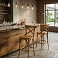 Banqueta Espanha X em Madeira Maciça com Encosto Cruzado