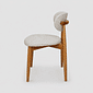 Cadeira Porto Estofada Linho Off-White em Madeira Maciça cor Imbuia com Design Minimalista Cadeira Porto Estofada Linho Off-White em Madeira Maciça cor Imbuia com Design Minimalista