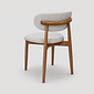 Cadeira Porto Estofada Linho Off-White em Madeira Maciça cor Imbuia com Design Minimalista Cadeira Porto Estofada Linho Off-White em Madeira Maciça cor Imbuia com Design Minimalista