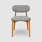 Cadeira Porto Estofada Linho Cinza em Madeira Maciça cor Mel com Design Minimalista Cadeira Porto Estofada Linho Cinza em Madeira Maciça cor Mel com Design Minimalista