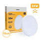 Combo 10 Painéis LED Sobrepor 24W Redondo Solara