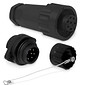Kit Conector Fêmea + Macho Embutir 7 Vias com Tampa Blindado IP68 - WA22 Kit Conector Fêmea + Macho Embutir 7 Vias com Tampa Blindado IP68 - WA22
