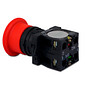 Botão de Emergência 1NF+1NA Cogumelo 22mm com Trava (Destrava Girando) Plástico - XB2-ES543