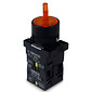 Chave Seletora Iluminada Amarelo 24V com 3 Posições 2NA Plástica 22mm - XB2-EK3565