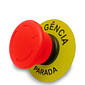 Placa de Identificação PARADA EMERGÊNCIA para Botão de Emergência 22mm