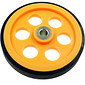 Roda Roldana de Borracha 200mm para Encoder Eixo 6mm Amarela