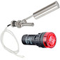 Kit Alarme Nível Boia Horizontal Inox + Buzzer Sinalizador Sonoro e Visual