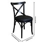 Cadeira Espanha no Laca Preto com Assento em Courissimo Preto