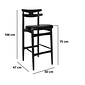 Banqueta Hw Preta Assento Courissimo Preto