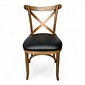 Cadeira Espanha no Castanho com Assento em Curissimo Preto