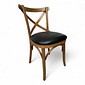 Cadeira Espanha no Castanho com Assento em Curissimo Preto