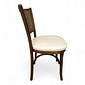 Cadeira Luxemburgo Cor Castanho Assento Estofado Courissimo Creme