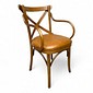 Cadeira Espanha Com Braços Castanho Estofado Itapema Camel