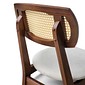 Cadeira de Jantar Verona no Imbuia Glaze Encosto Rattan Linho offwhite Cadeira de Jantar Verona no Imbuia Glaze Encosto Rattan Linho offwhite